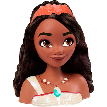 Busto de peinados de Vaiana Moana 2 Disney con cabello largo oscuro - 3