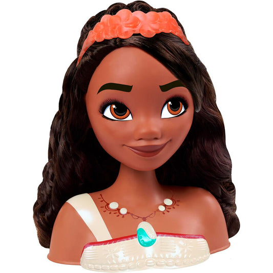 Busto de peinados de Vaiana Moana 2 Disney con cabello largo oscuro - 3