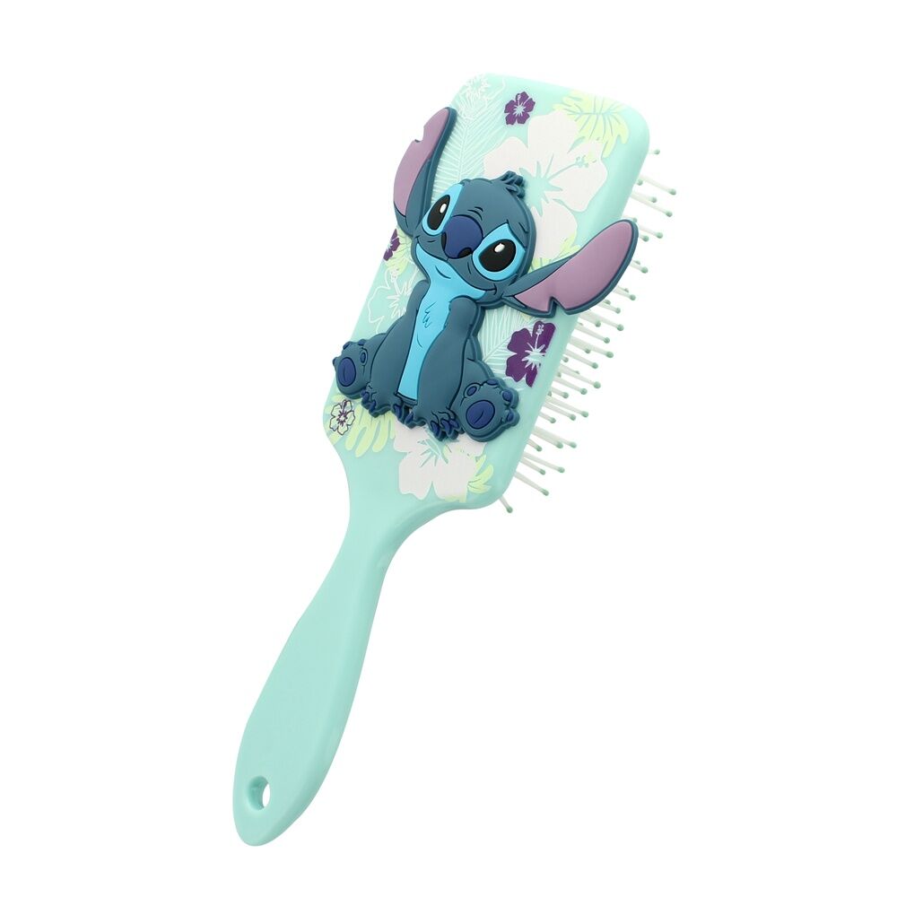 Cepillo de pelo 3D Stitch Disney de silicona en color verde agua - 3