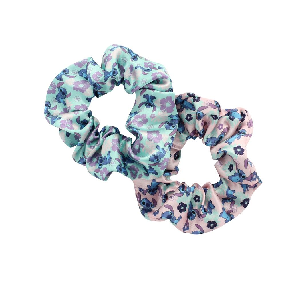Pack de dos coleteros satinados de Stitch Disney con estampado floral - 3