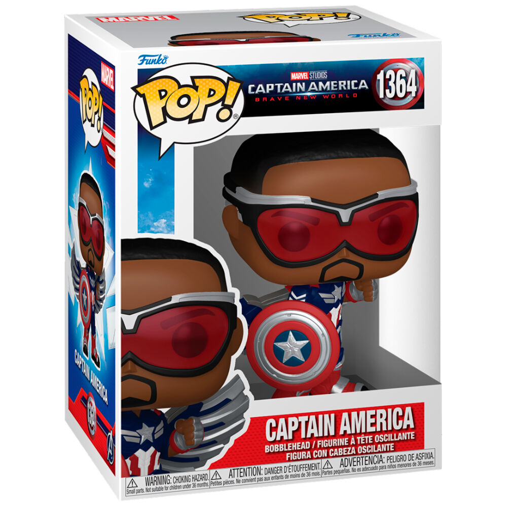 Figura Funko POP! del Capitán América con escudo y alas plateadas - 2