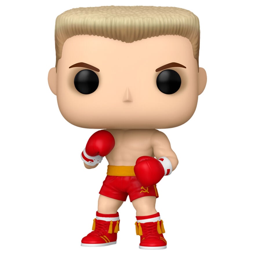 Figura Funko POP! de Ivan Drago con guantes y uniforme de boxeo rojo