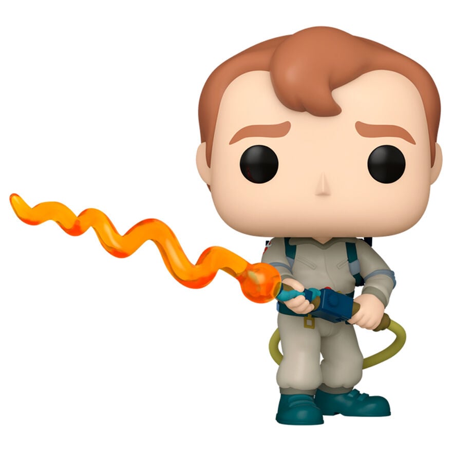 Figura Funko POP! de Ray Stantz con lanzador y efecto de energía naranja