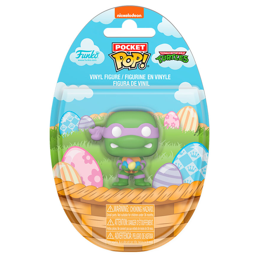 Figura FUNKO Pocket POP! de Donatello de Tortugas Ninja con diseño de Pascua