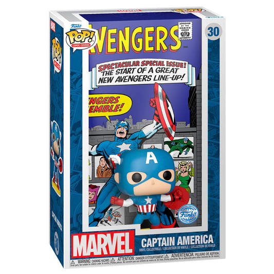 Figura Funko POP! Comic Covers de Capitán América con portada de Los Vengadores