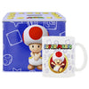 Hucha metálica azul y taza blanca de Toad de Super Mario Nintendo