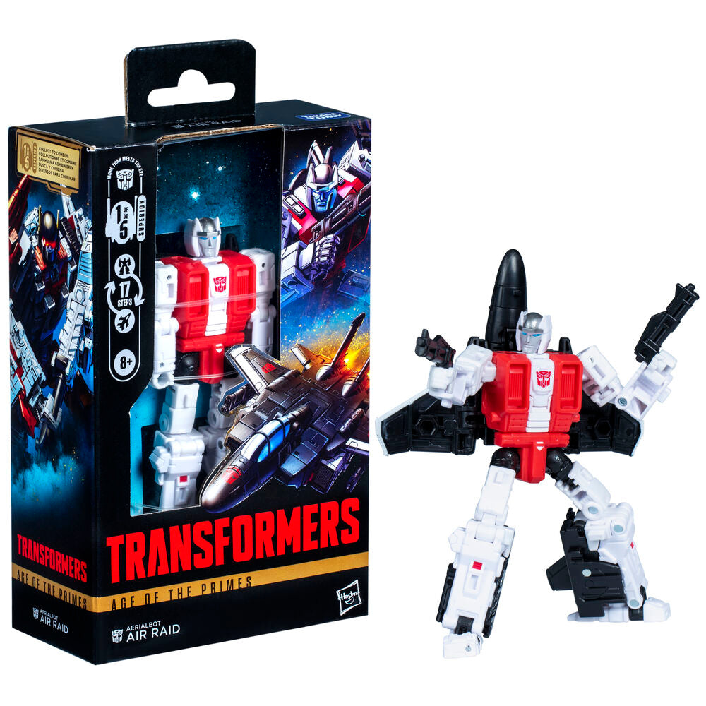Figura Transformers Air Raid en modo robot rojo, blanco y negro - 4