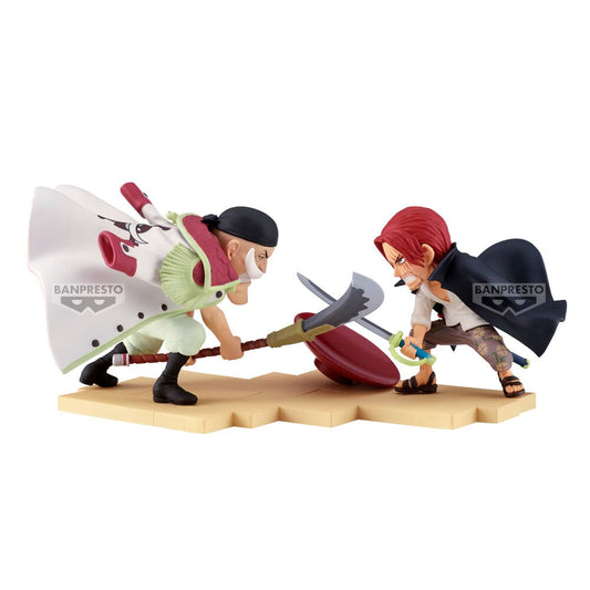 Figura Banpresto de Edward Newgate y Shanks enfrentados sobre una base
