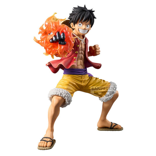 Figura de Monkey D. Luffy Grandista de One Piece con efecto de fuego