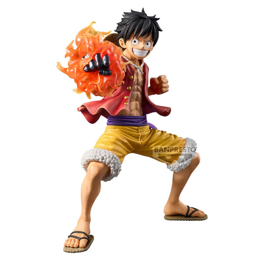 Figura de Monkey D. Luffy Grandista de One Piece con efecto de fuego