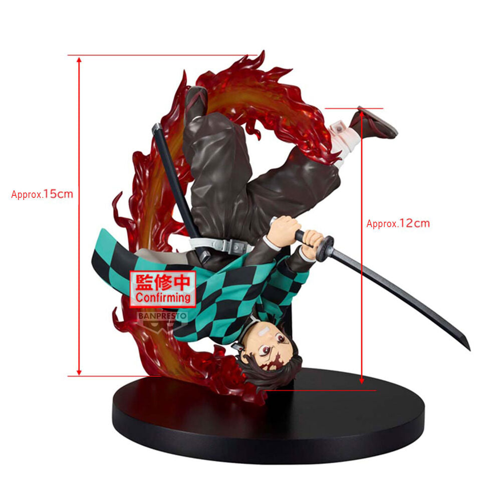 Figura de Tanjiro Kamado Vibration Stars con katana y efecto rojo - 2