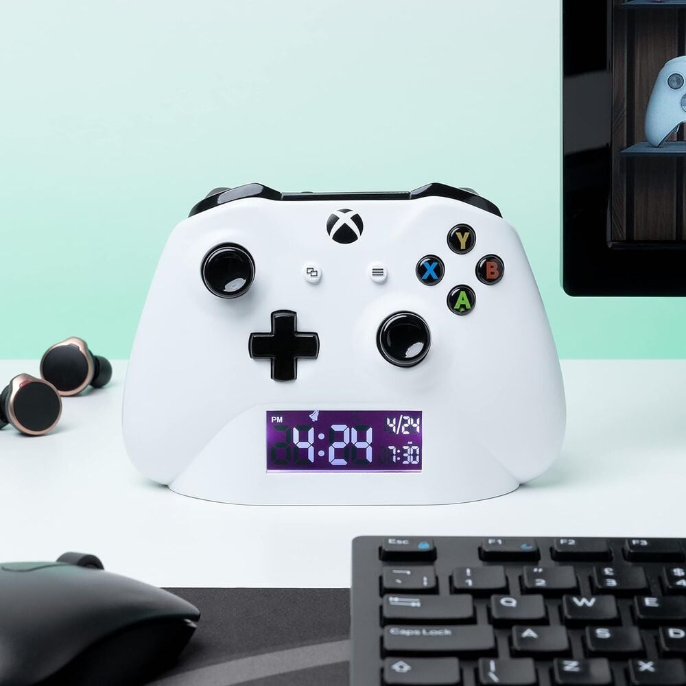 Reloj despertador digital Xbox PALADONE con diseño de mando blanco