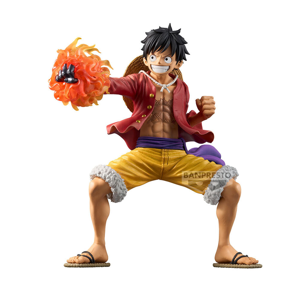Figura de Monkey D. Luffy Grandista de One Piece con efecto de fuego - 3