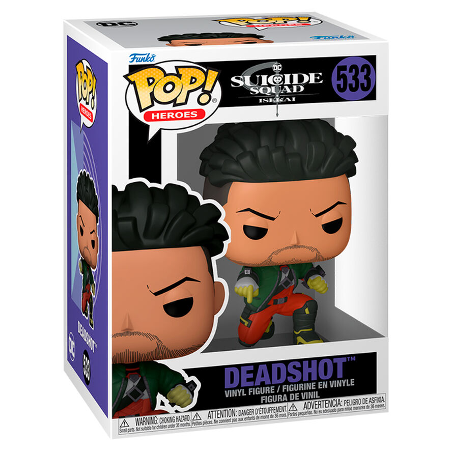 Figura Funko POP! Deadshot de Escuadrón Suicida Isekai con chaqueta verde y pantalón rojo - 2