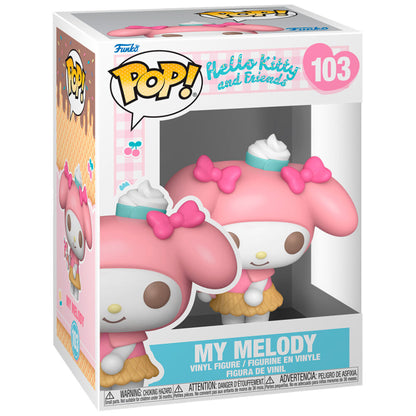 Figura Funko POP! de My Melody rosa con lazos y pequeño personaje en la mano - 2