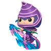 Figura Funko POP! de Dark Magician de Yu-Gi-Oh! con bastón y efecto azul y rosa