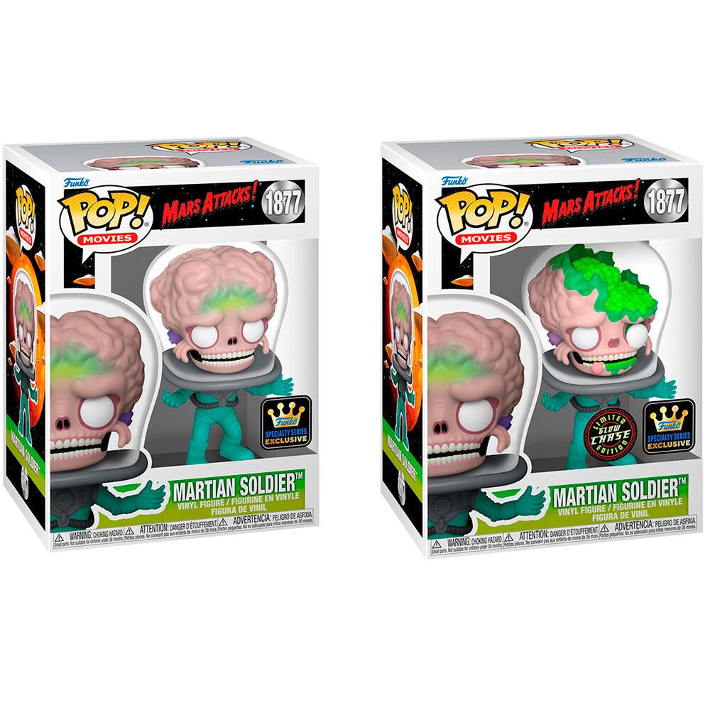 Figura Funko POP! Mars Attacks Martian Soldier Exclusive con variante Chase