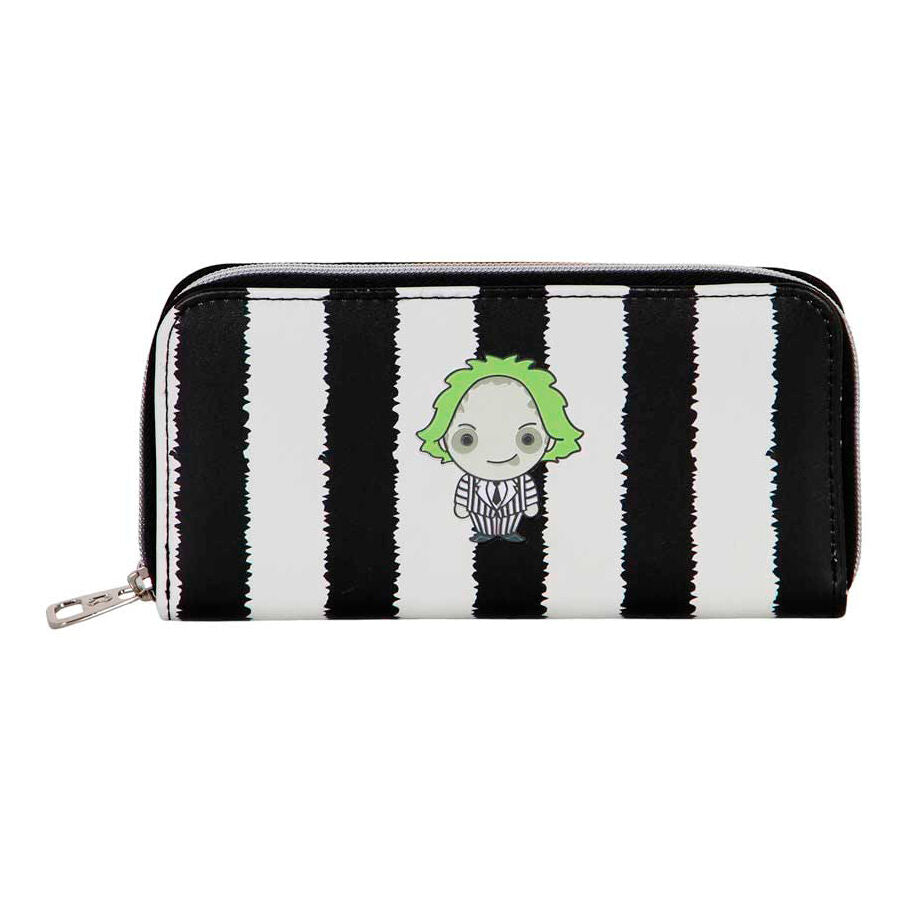 Cartera Beetlejuice Strips con rayas blancas y negras