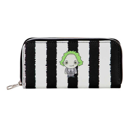 Cartera Beetlejuice Strips con rayas blancas y negras
