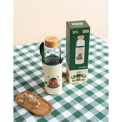 Botella de cristal Shooky BT21 de 500 ml con funda ilustrada - 3