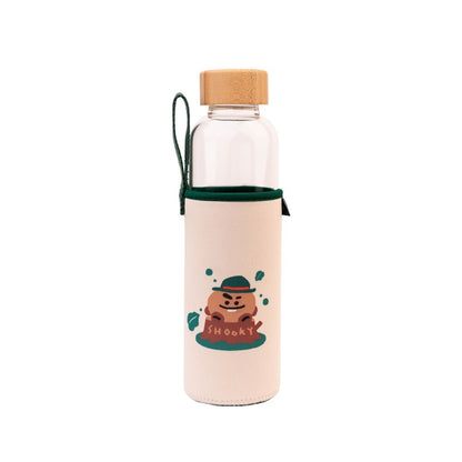 Botella de cristal Shooky BT21 de 500 ml con funda ilustrada - 2