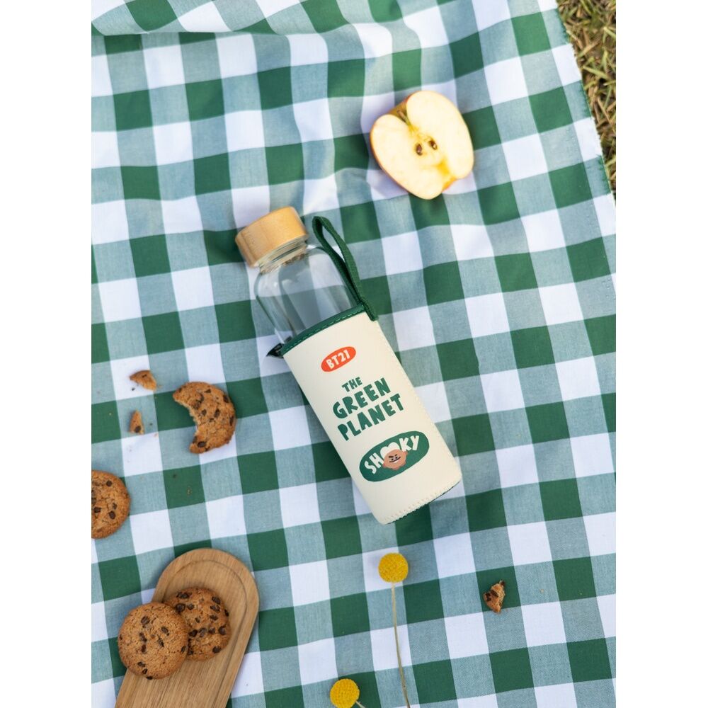Botella de cristal Shooky BT21 de 500 ml con funda ilustrada - 6