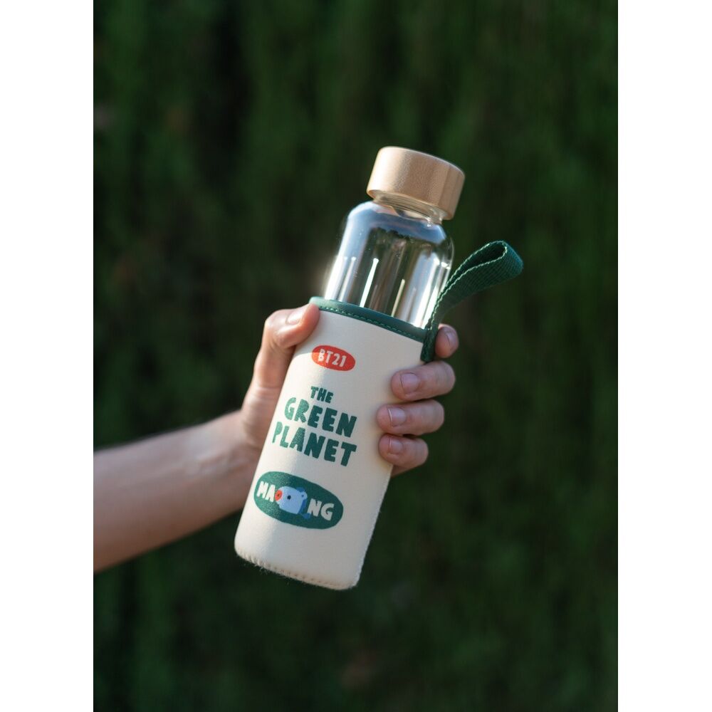 Botella de cristal BT21 Mang de 500 ml con funda ilustrada - 3
