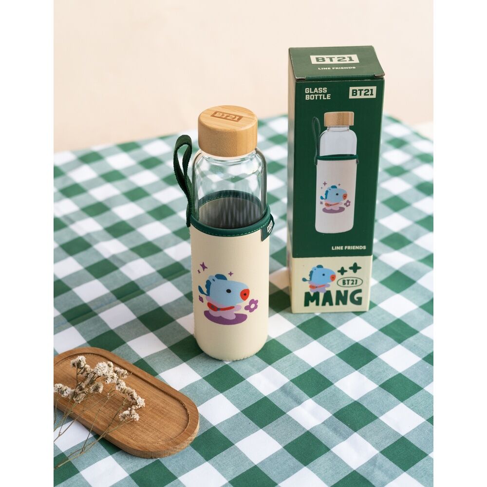 Botella de cristal BT21 Mang de 500 ml con funda ilustrada - 4