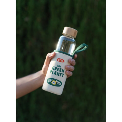 Botella de cristal Chimmy BT21 con funda ilustrada y asa - 5