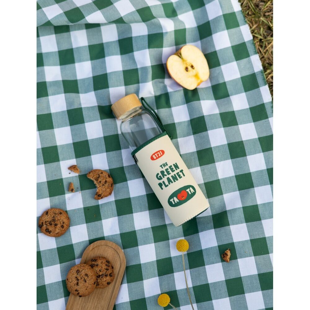 Botella de cristal Tata BT21 con funda de neopreno y tapón de bambú - 3