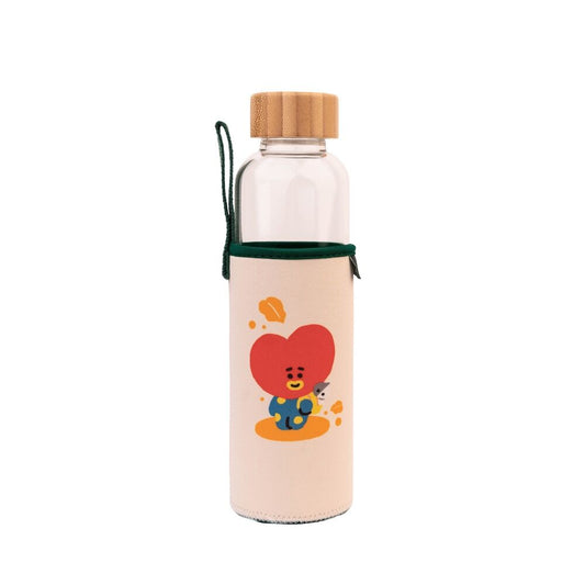 Botella de cristal Tata BT21 con funda de neopreno y tapón de bambú - 6