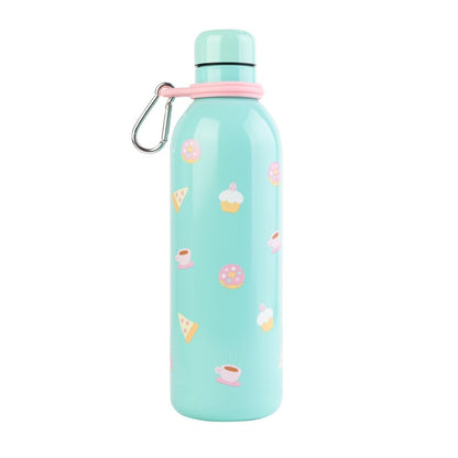 Botella Pusheen Foodie verde menta de acero inoxidable con mosquetón - 2