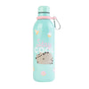Botella Pusheen Foodie verde menta de acero inoxidable con mosquetón