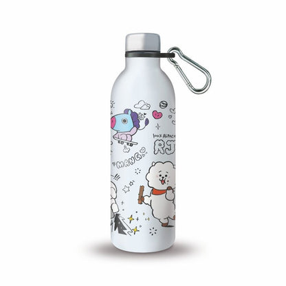 Botella BT21 blanca de acero inoxidable con diseño de Chimmy - 4