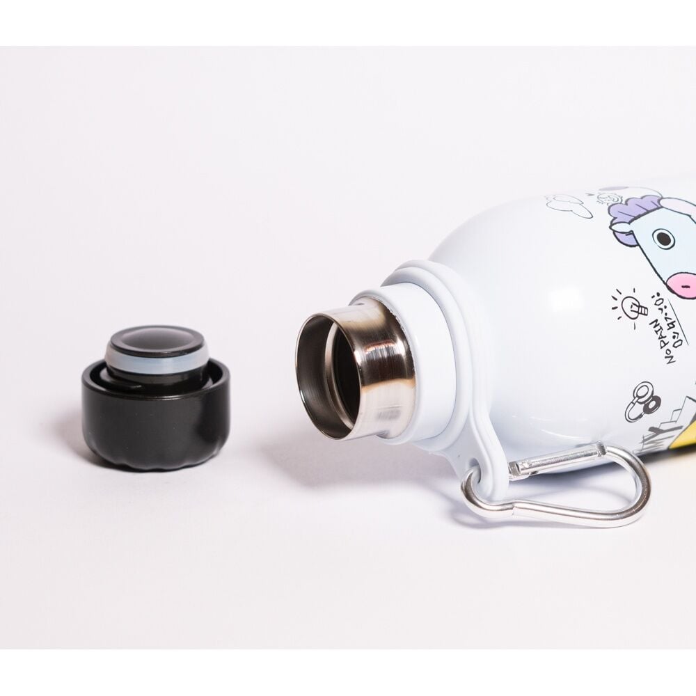 Botella BT21 blanca de acero inoxidable con diseño de Chimmy - 5