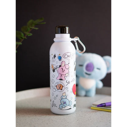 Botella BT21 blanca de acero inoxidable con diseño de Chimmy - 6