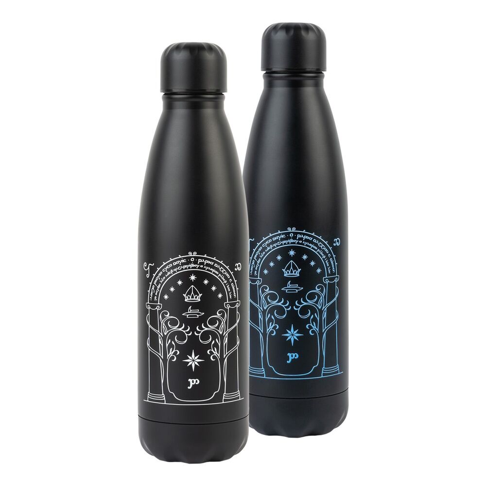 Botella negra termocolora de acero inoxidable de El Señor de los Anillos