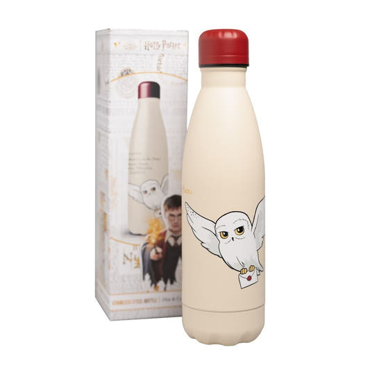 Botella de acero inoxidable de Hedwig de Harry Potter con tapón rojo - 2