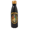 Botella negra Hogwarts de Harry Potter con escudo dorado