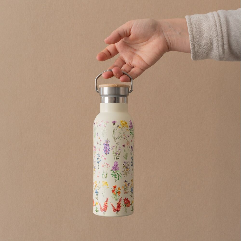 Botella ERIK Wild Flowers de acero inoxidable con estampado floral - 4
