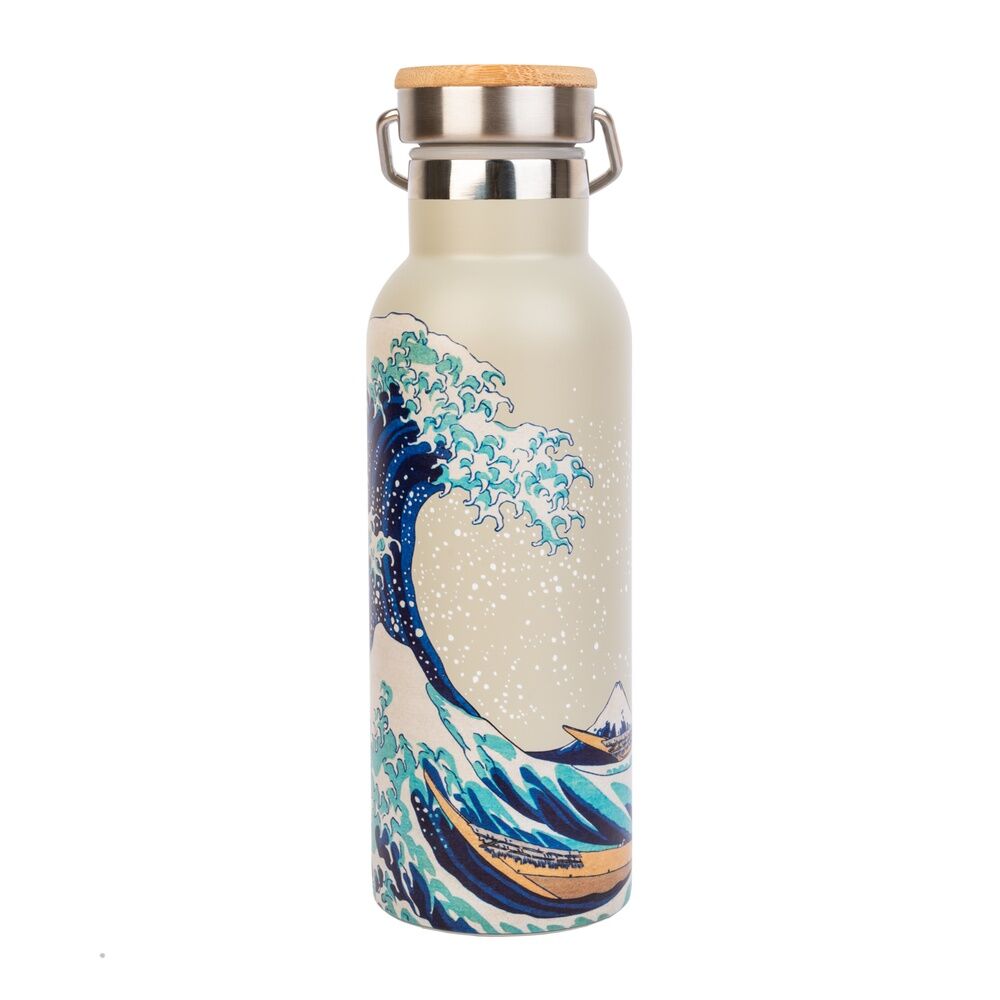 Botella ERIK de acero inoxidable con diseño de La Gran Ola de Kanagawa