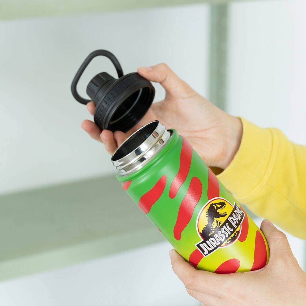 Botella ERIK Jurassic Park de acero inoxidable con diseño verde, amarillo y rojo - 6