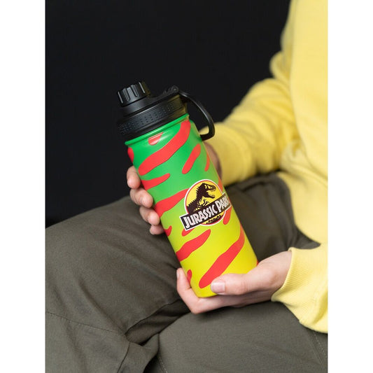 Botella ERIK Jurassic Park de acero inoxidable con diseño verde, amarillo y rojo - 7