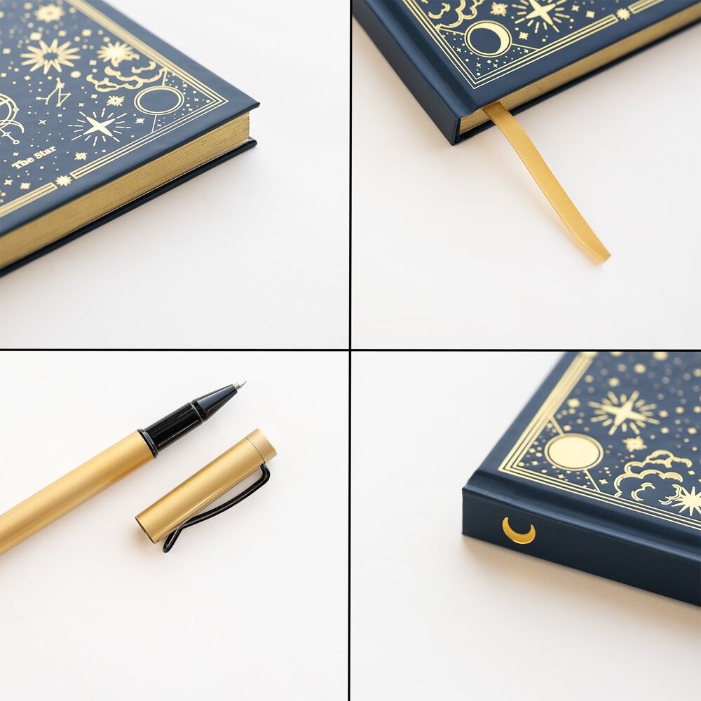 Set Astral ERIK con cuaderno azul y dorado, bolígrafo y caja de regalo - 4