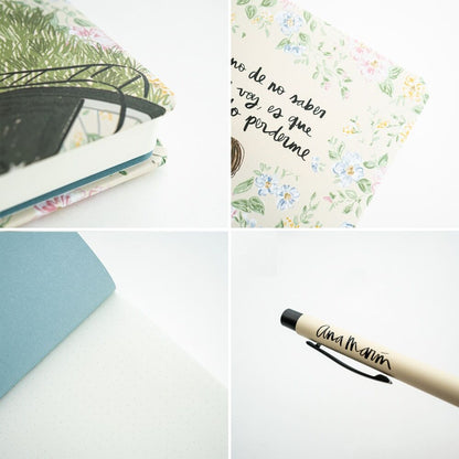 Set de cuaderno A5 floral y bolígrafo Ana Marin - 5