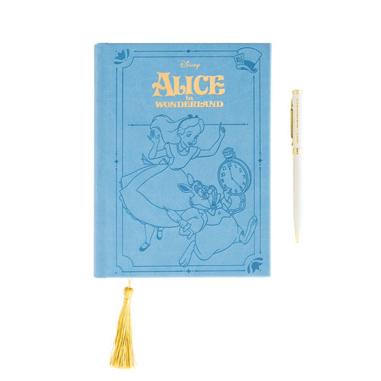 Set de cuaderno A5 azul y bolígrafo de Alicia en el País de las Maravillas Disney