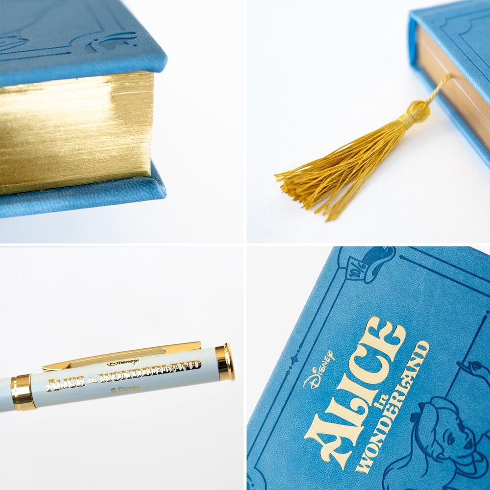 Set de cuaderno A5 azul y bolígrafo de Alicia en el País de las Maravillas Disney - 4