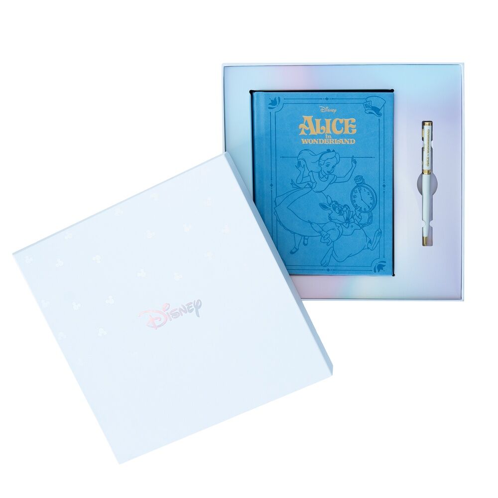 Set de cuaderno A5 azul y bolígrafo de Alicia en el País de las Maravillas Disney - 2