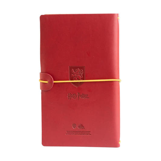 Cuaderno de viaje rojo de Gryffindor Harry Potter con león y banda elástica - 2