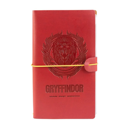 Cuaderno de viaje rojo de Gryffindor Harry Potter con león y banda elástica